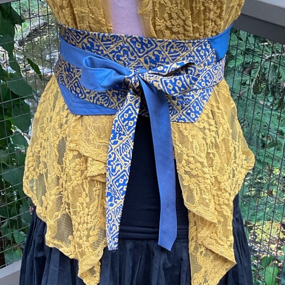 Obi Japanese style Wrap belt handcrafted silk ties upcycled department tile NFS - Picture 10 of 16